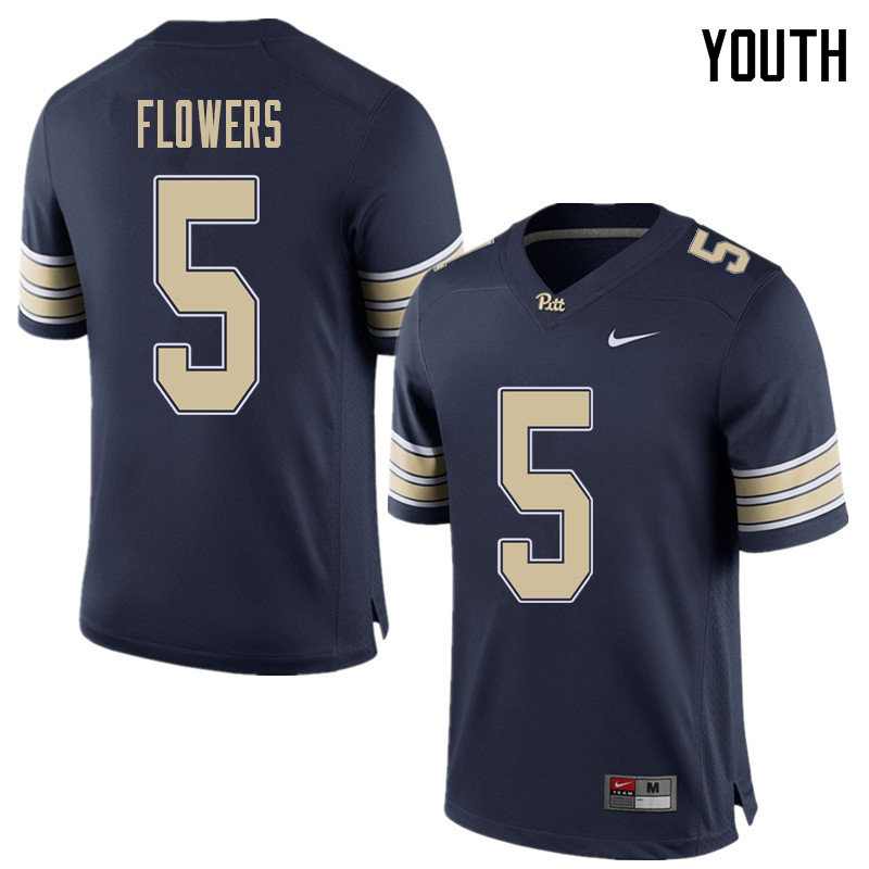 Youth #5 Ruben Flowers Pittsburgh Panthers College Football Jerseys Sale-Home Blue